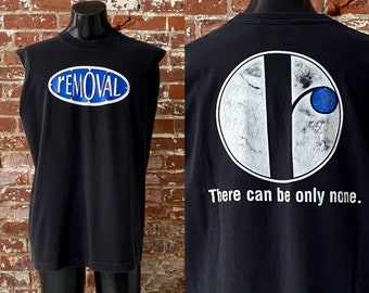 90s Removal - There Can Only Be None Band T-Shirt. Vintage 1990s Removal Vancouver Metal Experimental Band Tee Single Stitch - XL 23" x 31"