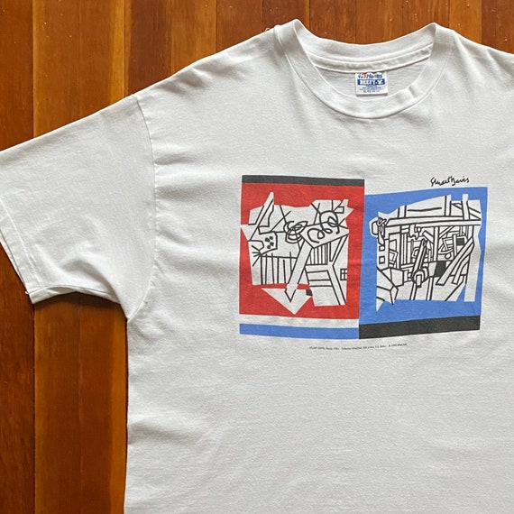 90s Stuart Davis San Francisco MOMA Art Print T-shirt. Vintage