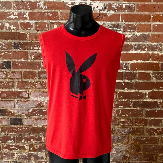 80s Playboy Bunny Logo Box Tee. Vintage 1980s Bootleg Playboy 