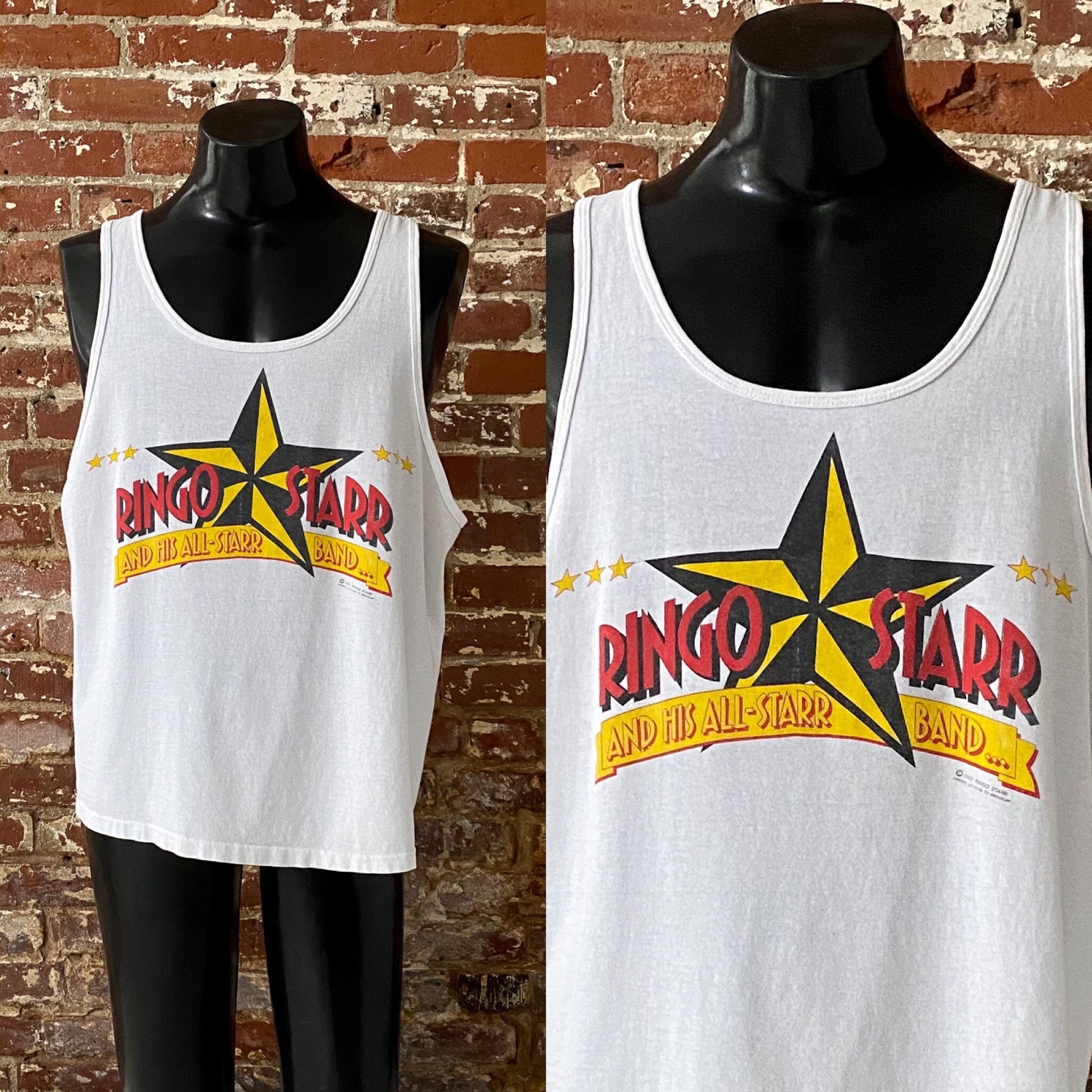1989 Ringo Starr and His All Starr Band Graphic Tank Top. Vintage 