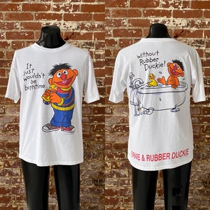 90s Sesame Street Ernie Rubber Duckie T-Shirt. Vintage 1990s Ernie 