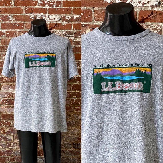 80s L.L. Bean Nature Graphic Logo T-shirt. Vintage 1980s L.L. Bean
