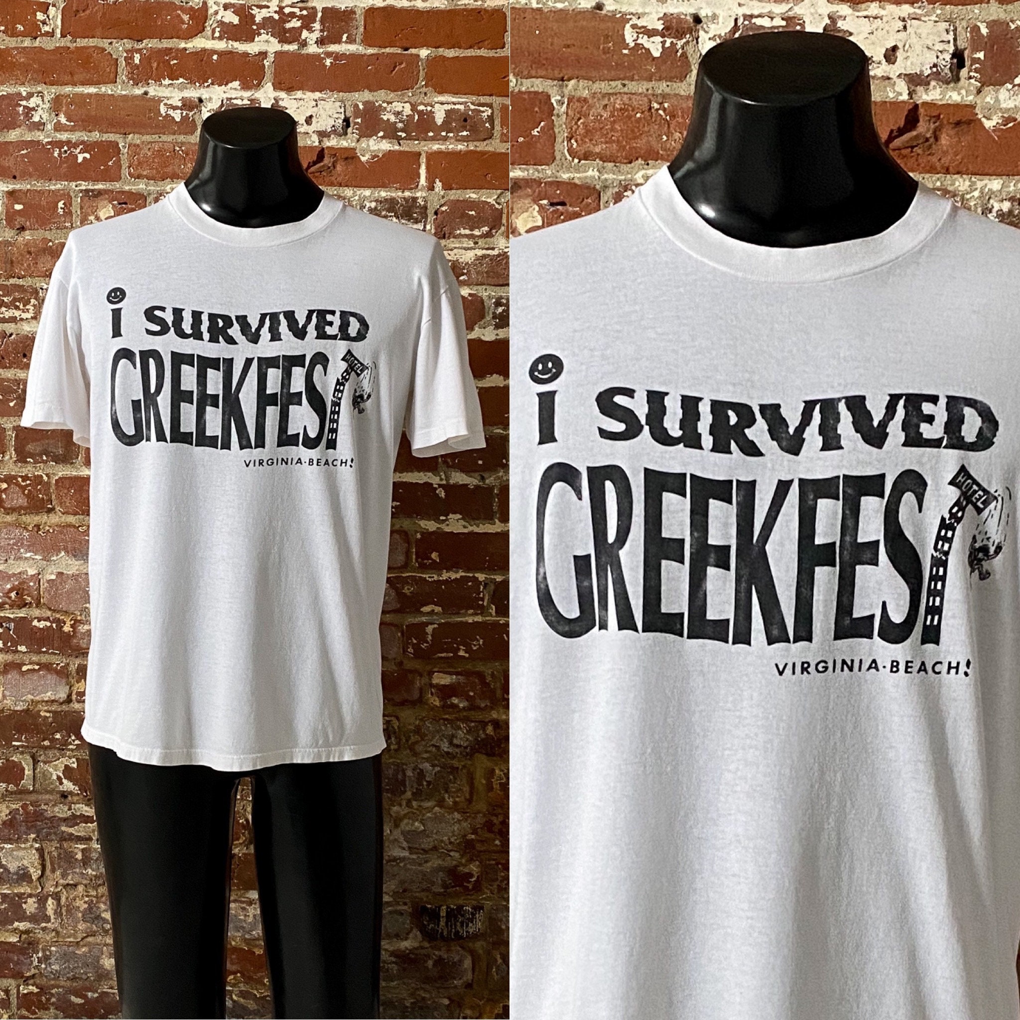 1989 Greekfest Riots Virginia Beach Souvenir T-shirt. Vintage 80s