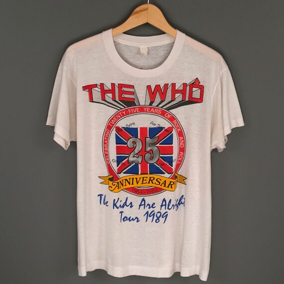 Vintage 80s THE WHO 25th Anniversary Tour T-Shirt Single