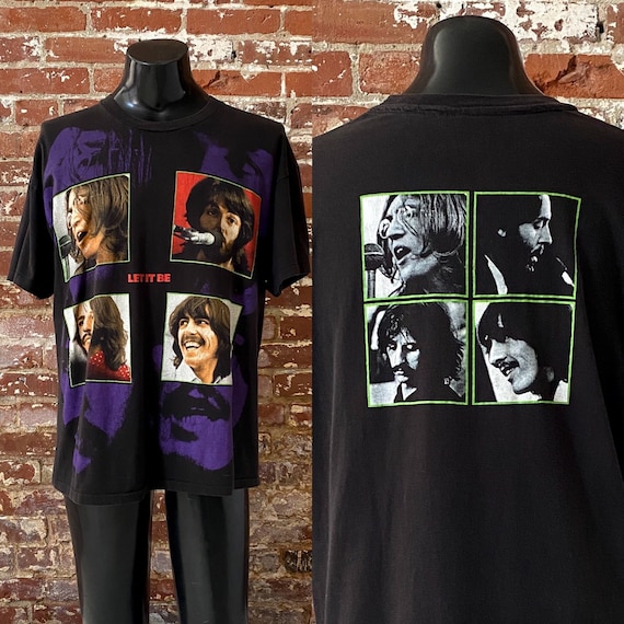 90s the Beatles Let It Be Big Print T-shirt. Vintage 1994 90s the Beatles Let It Be Big Print T-shirt. Vintage 1994