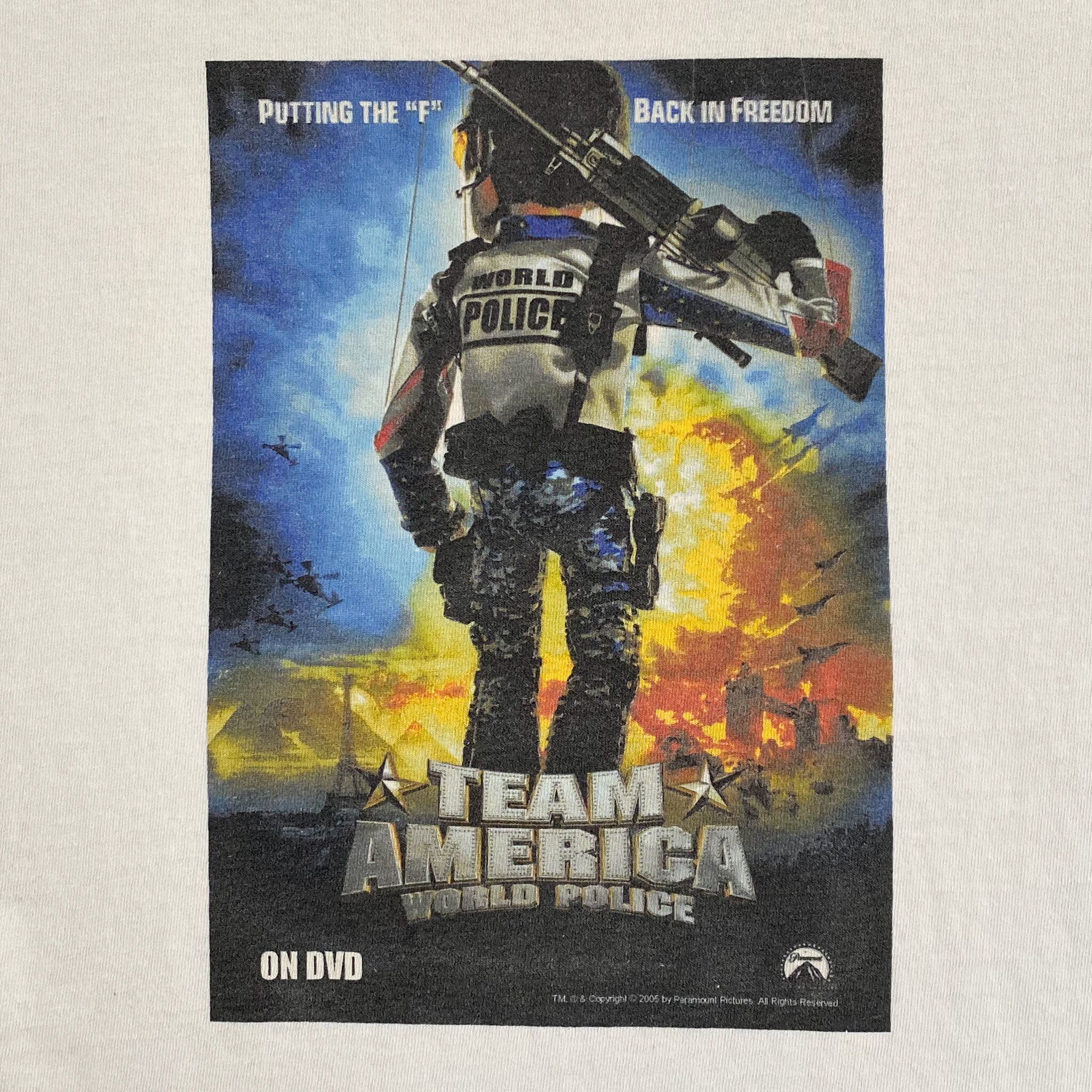 2005 Team America: World Police Movie Promo T-shirt. Vintage 00s 