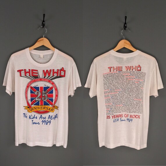 80s the Who 25th Anniversary Tour T-shirt. Worn Paper Thin Vintage