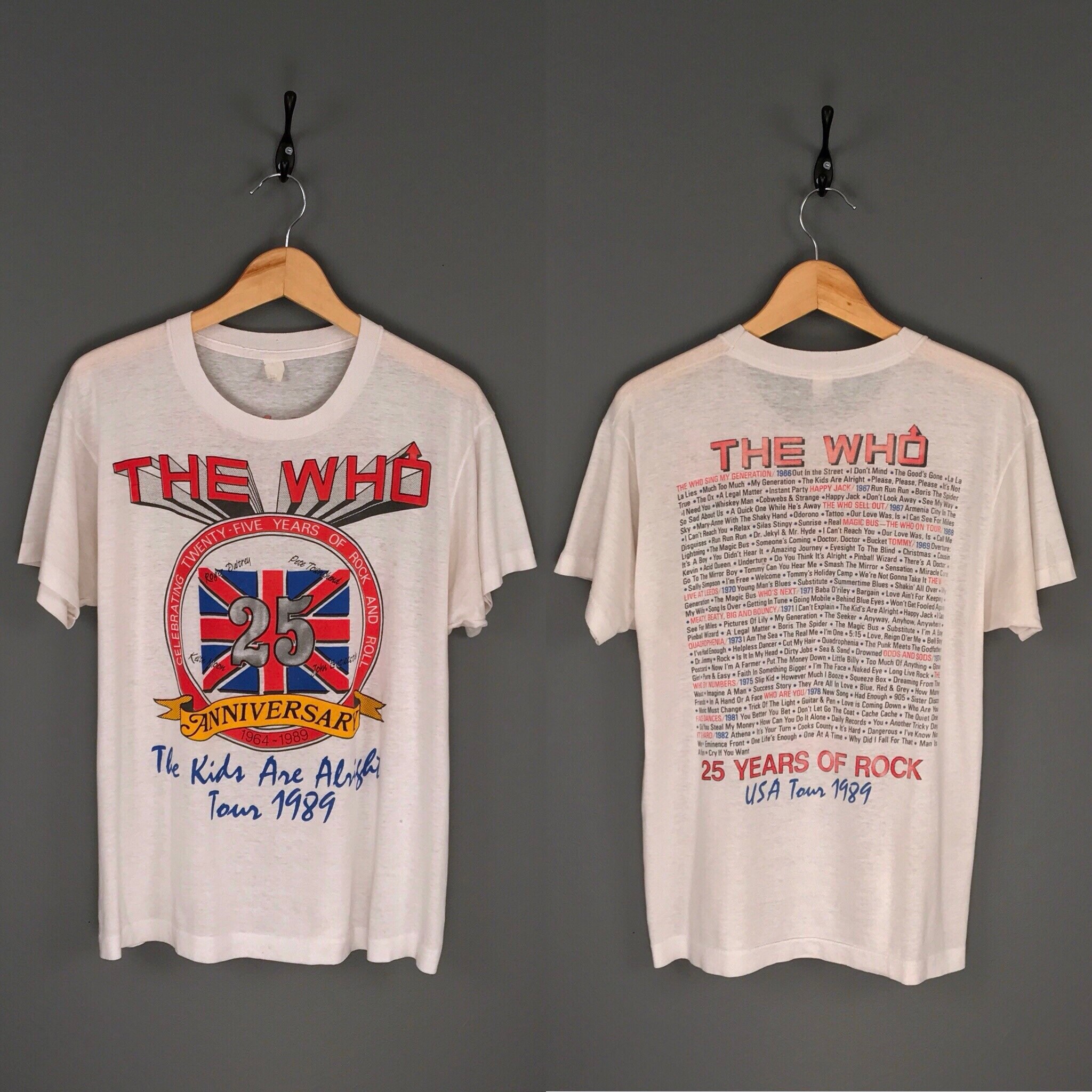 【最安値】 Anniversary 25th Who the 80s Tour Thin Paper Worn T-shirt. トップス