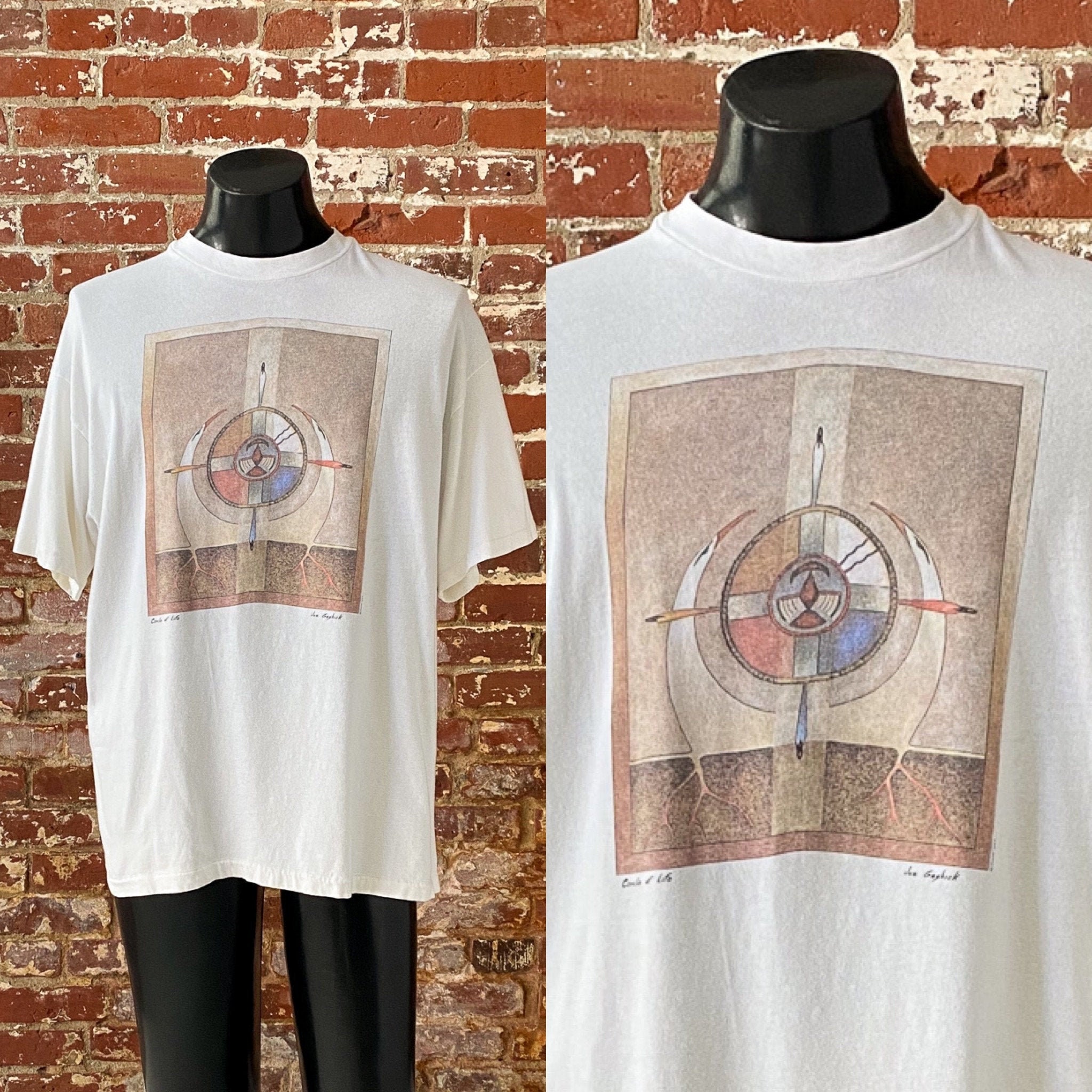 90's Joe Geshick USA製 アートプリントTシャツ L 1990's 