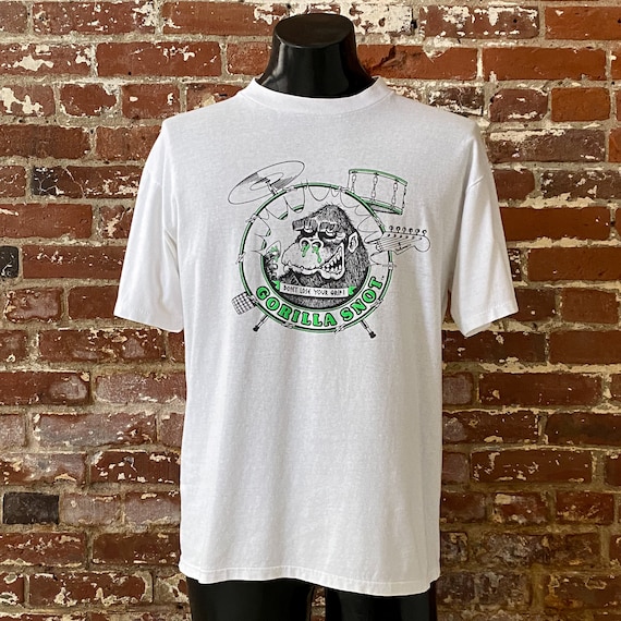 90s USA 美品　特注　real ノストラジックトラッド shirt 2XL 90s Gorilla Snot T-shirt. Vintage 1990s Gorilla Snot Drumstick and