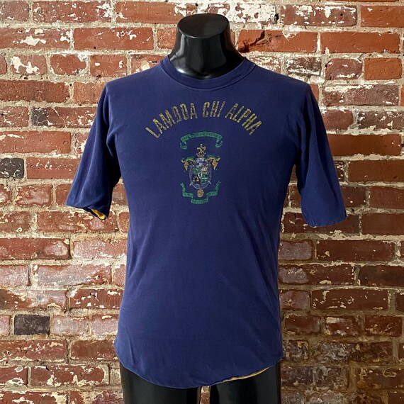 70s Lambda Chi Alpha Fraternity Reversible Gym T-… - image 2