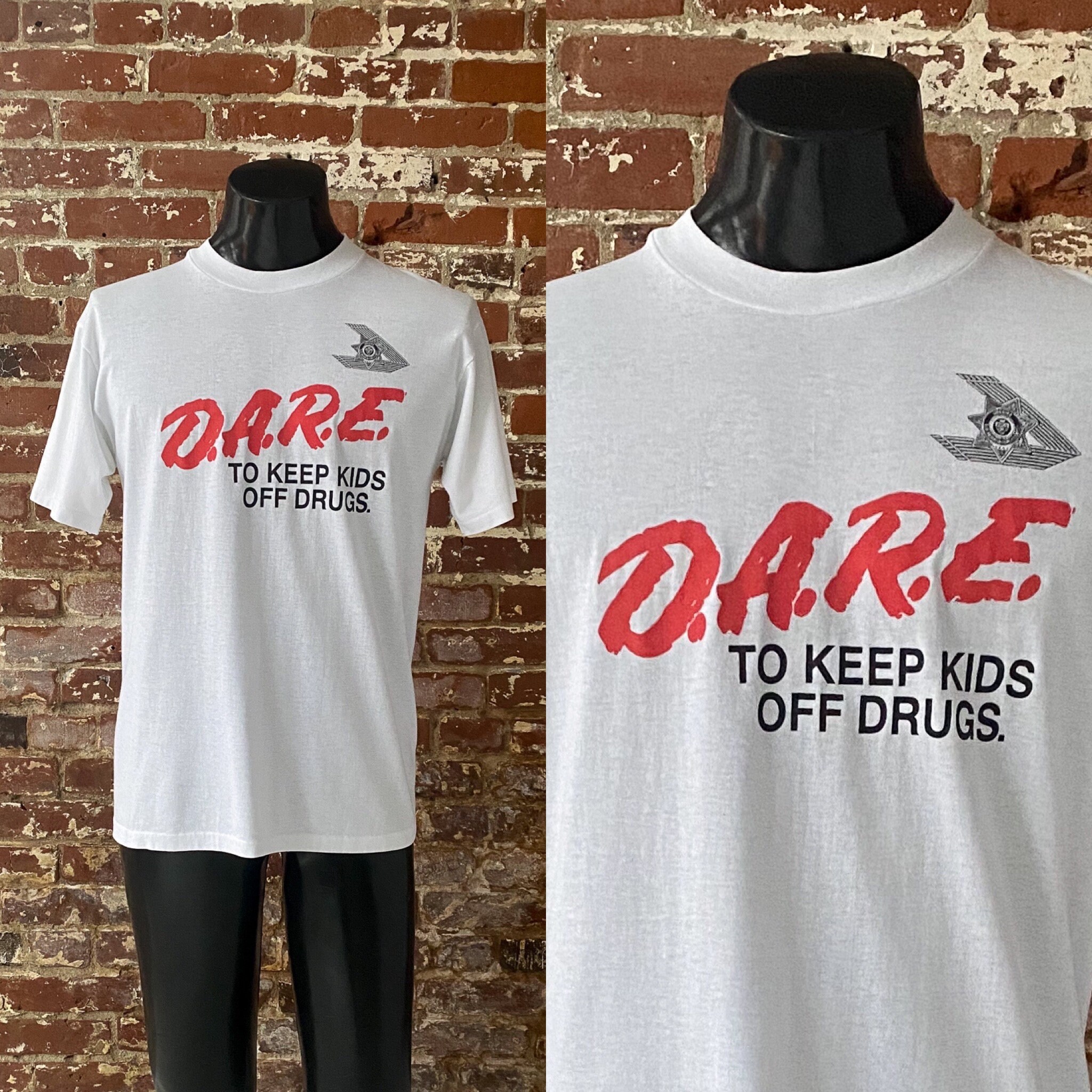 80s D.A.R.E. to Keep Kids off Drugs T-shirt. Vintage 1980s San