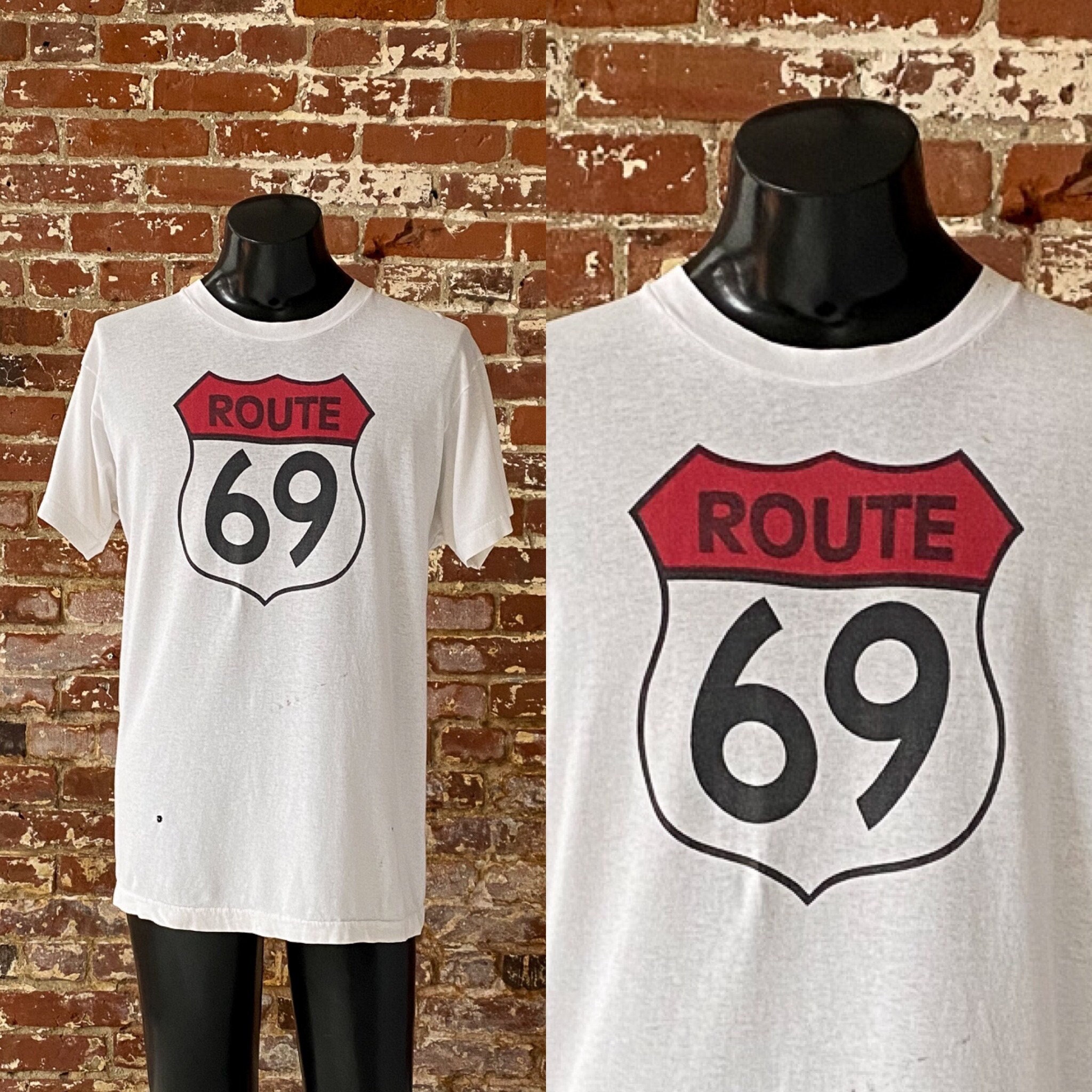 90s Route 69 Novelty T-shirt. Vintage 1990s Route 69 Graphic Tee 