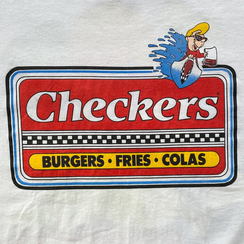 90s Checkers Drive-in Restaurant Promo T-shirt. Vintage 1991 Checkers ...