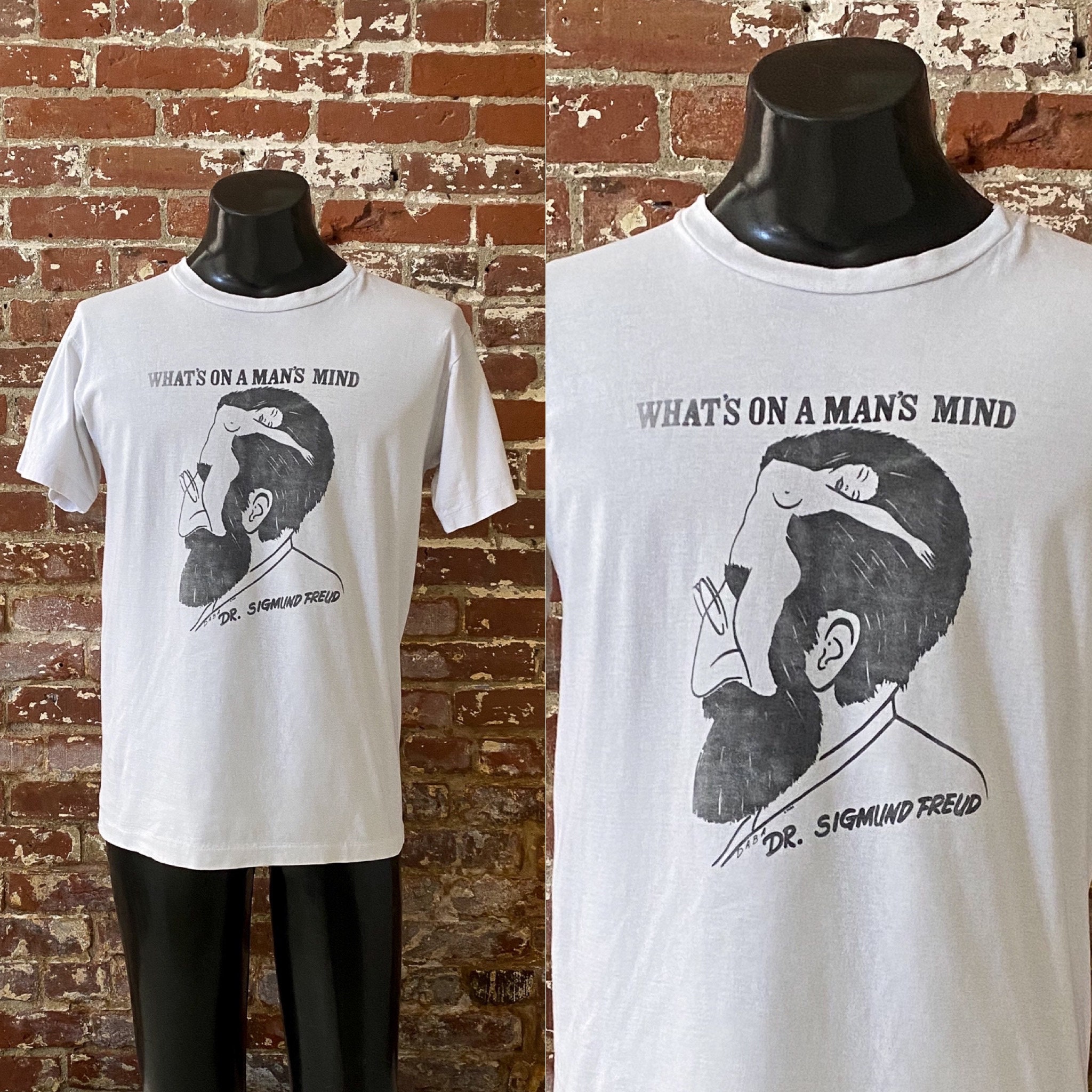 90s Dr. Sigmund Freud What's on A Man's Mind T-shirt. Vintage