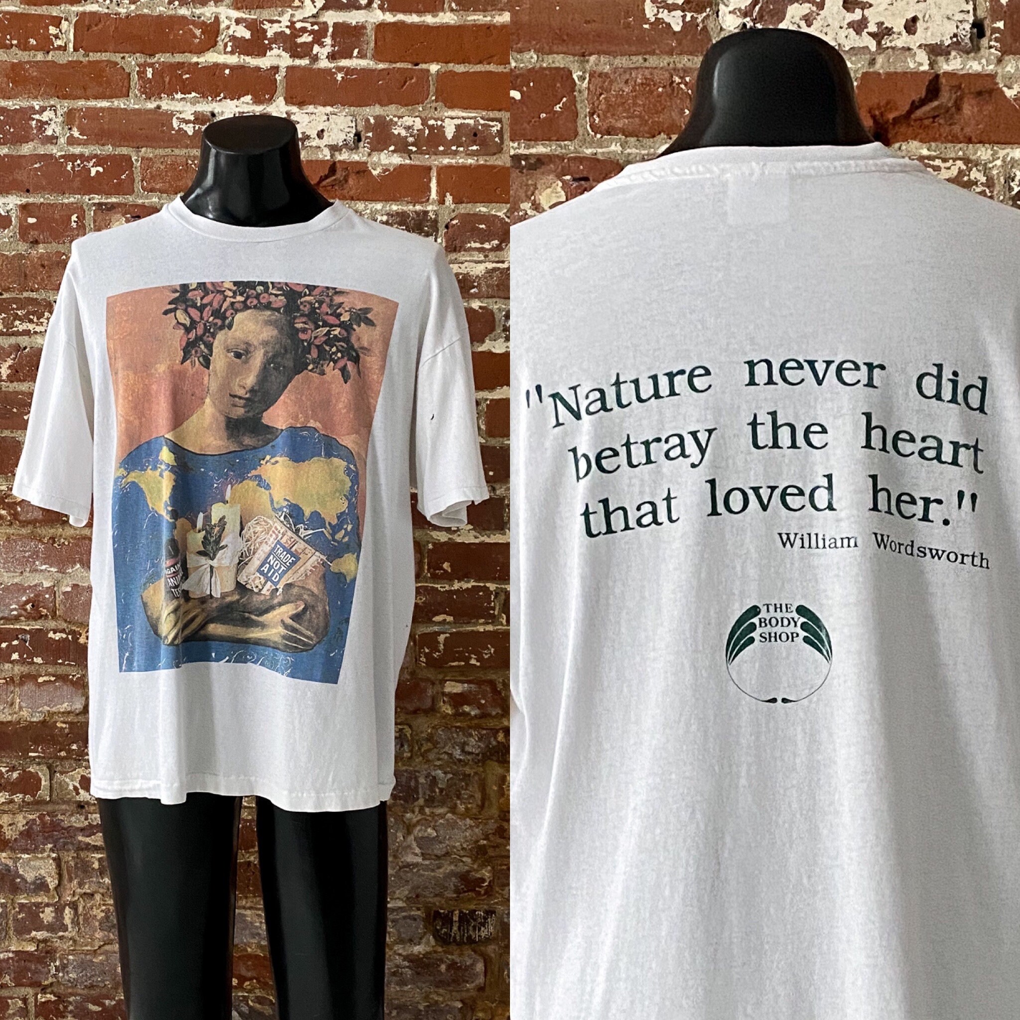 90s the Body Shop Mother Nature T-shirt. Vintage 1990s the Body