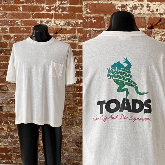 80s Surfer Magazine TOADS Take off and Die Syndrome Pocket T-shirt 