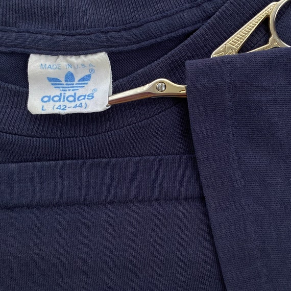 80s Adidas USA Navy Blue T-shirt. Vintage 1980s Adidas USA