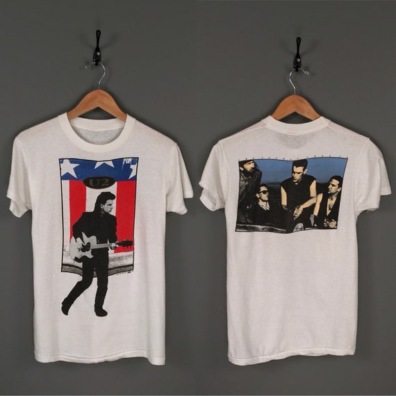 Kleding Gender-neutrale kleding volwassenen Tops & T-shirts vintage jaren 1980 U2 Shirt 