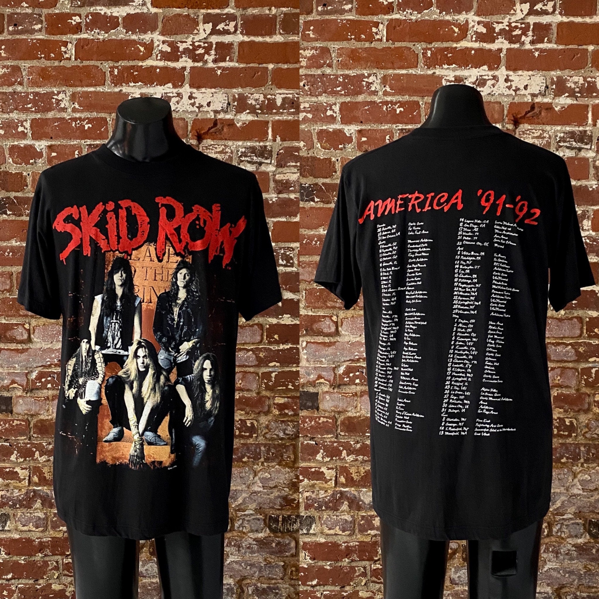 ーム・ノー ヤフオク! - ビンテージ 90s SKIDROW スキッドロウ Tシャツ