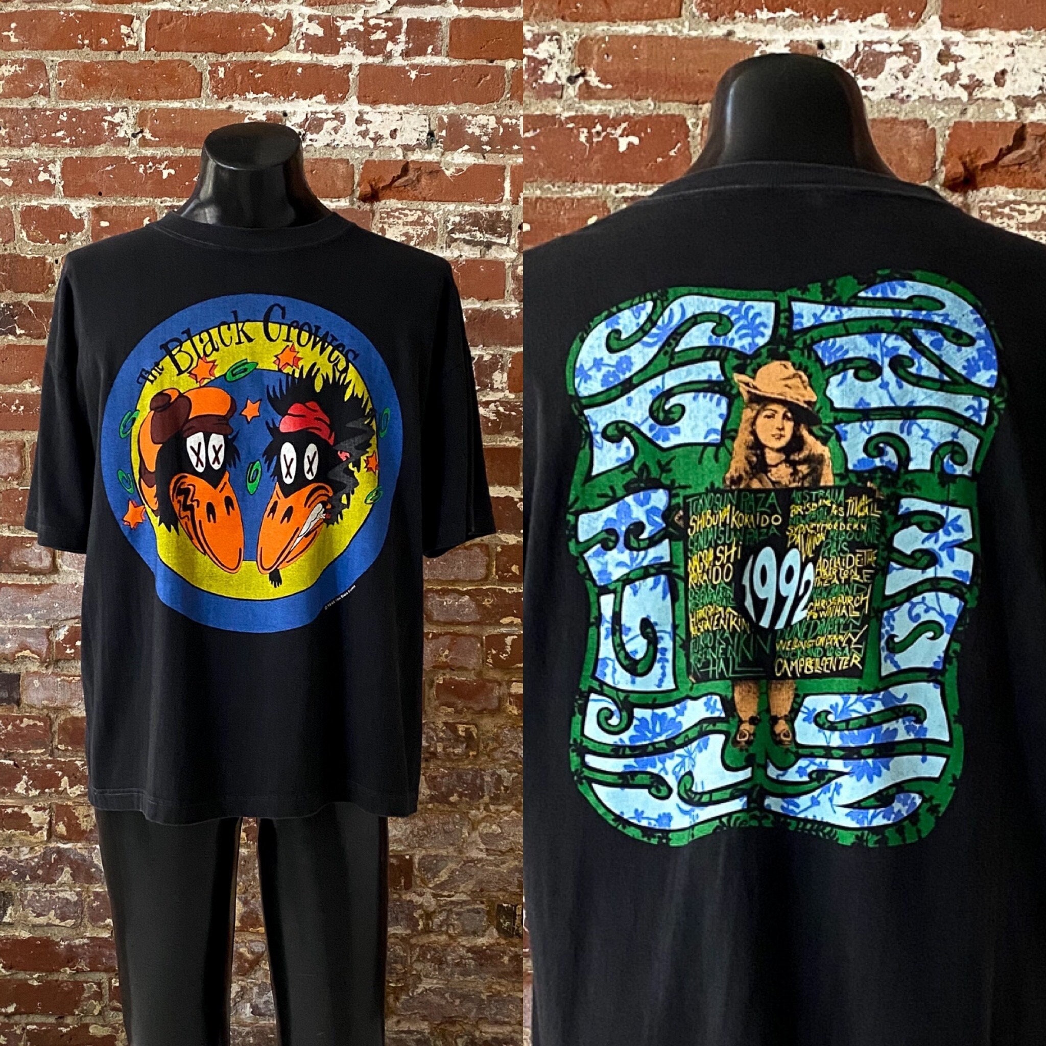 90s the Black Crowes High as the Moon Tour T-shirt. Vintage 1992 