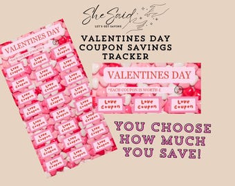 valentines coupon money savings tracker
