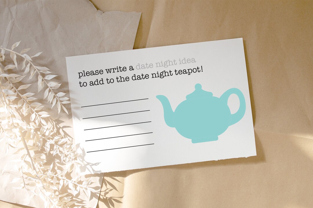 The Office Teapot Date Night Card for Bridal Shower Easy Digital