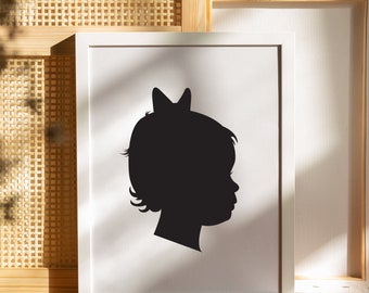 Custom Silhouette Portraits (Two Portraits) | Classic Child, Adult, Pet Silhouette | Easy Printable Digital Download | Gift for Grandma, Mom