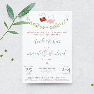 Bourbon & Bubbly Stock the Bar Invitation | Couples Shower Invitation |  Easy Digital Download!