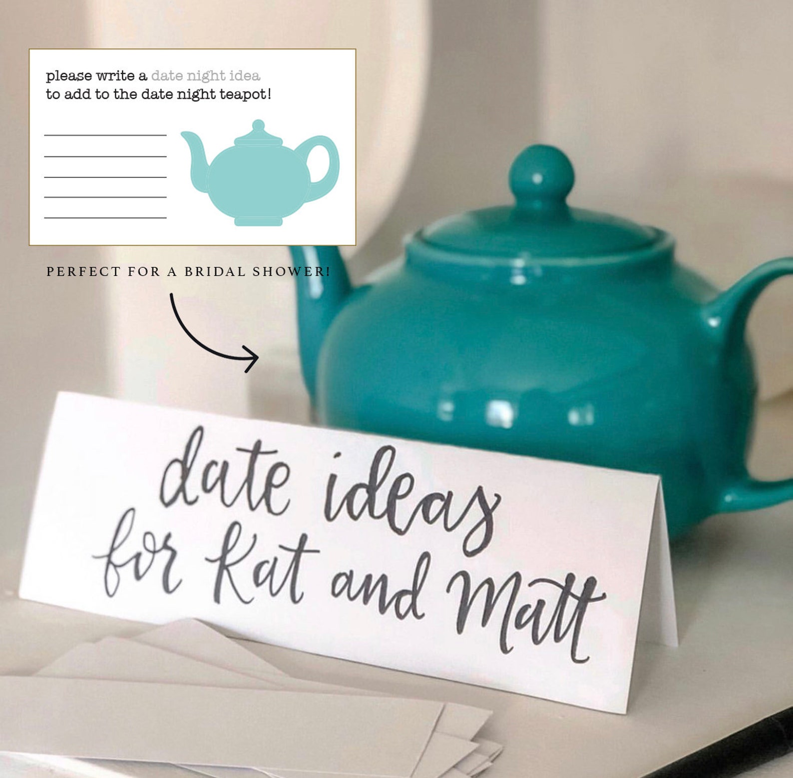 The Office Teapot Date Night Card for Bridal Shower Easy Etsy