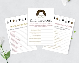 Office Themed Bridal Shower Game Bundle | 5x7 Games | Easy Digital Download!