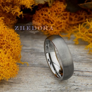 Mens Ring 6mm Tungsten Domed Ring Brushed Domed Ring Tungsten Mens Band Mens Wedding Band Anniversary Ring