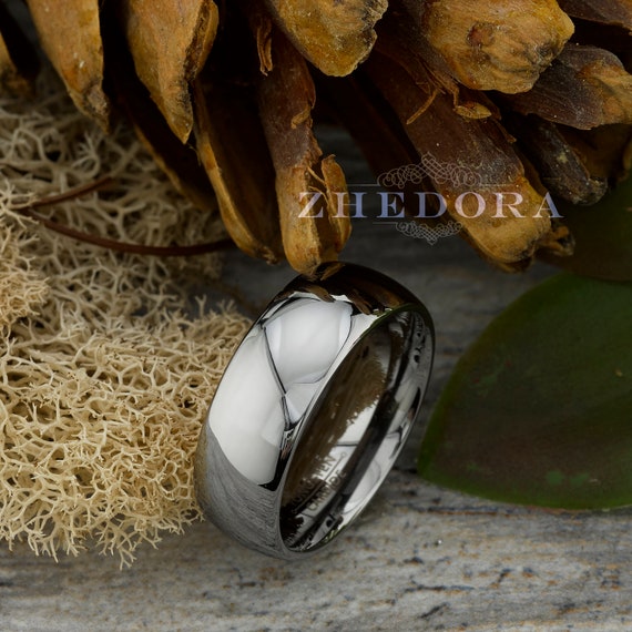 Mens Ring Tungsten Dome Ring Shiny Polished Tungsten Mens Band Mens Wedding Band Anniversary Ring