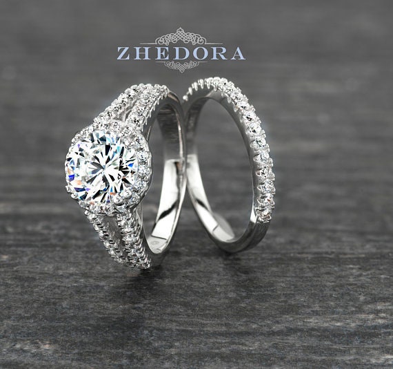1//5 Ct Rond D//VVS1 Argent Sterling Fiançailles De Mariage Bande Bague