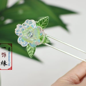 Spring Flower Hair Sticks/ Hair Pins/ Sliver Hair Accessories/ Asian Hair Accessories/ Bridal Accessories/ Birthday Gift
