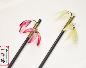 Bamboo Leaf Wooden Hair Pin/Chinese Asian Hair Pin/ Chinese Bridal hair Stick/ Hair Accessories