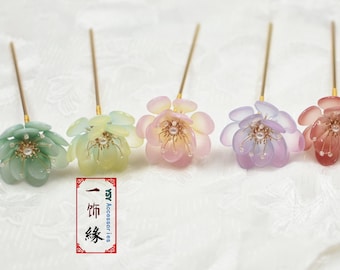 Magnolia Figo Flower Golden Hair Pins / MInimalist Hair stick/ Asian Bridal Hanfu Hair Accessoriess/ Birthday Gift