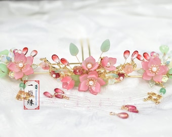 A Collection Set of Beautiful Lolita Hanfu Golden Hair Pins/ Hair stick/ Hair Comb /Asian Bridal Hanfu Hair Accessories