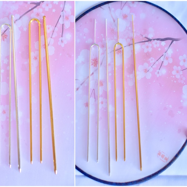 Blank Hair Pins/ U Hair Stick/ Sliver and Golden Copper Hair Accessories/ Materials DIY