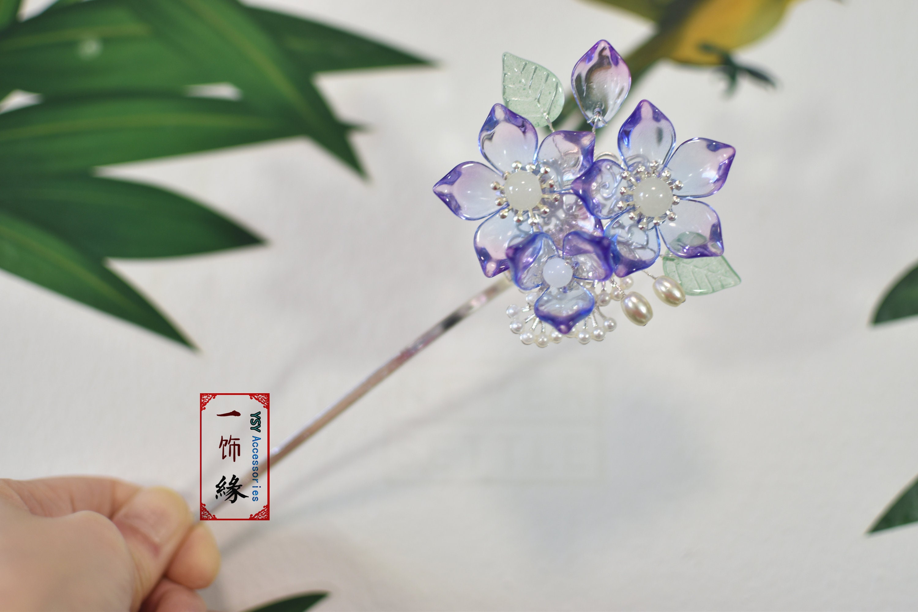 Blue and Purple Chinese Hair Stick and Pin Set Chinese Hair Pin - Etsy main image 2