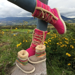100% handmade wool and leather boots image 3