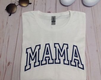 Mama Embroidered Sweatshirt, Crew Neck Hoodie for Mother's Day, Mom To Be Custom Tee, Birthday T Shirt for Auntie, Gift for Grandmother