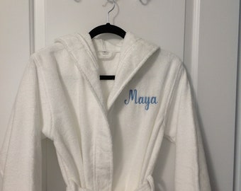 Childrens Personalized Bathrobe, Personalized Kids Bathrobe, Bathrobe for Children, Hooded Bathrobes for Children, Monogrammed Bathrobes