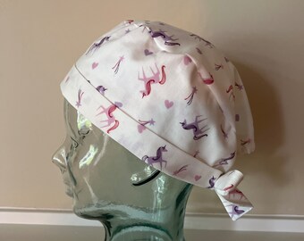 Pink and Purple Unicorn Mens Scrub Cap