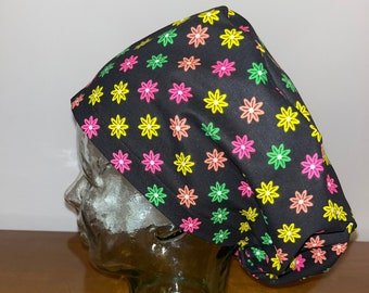 Neon Garden Dreams European Scrub Cap