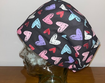 Hand Drawn Hearts European Scrub Cap