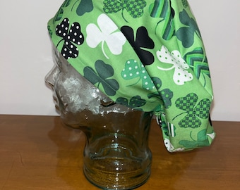 Striped Shamrock European Scrub Cap