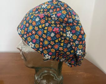 Retro Flower European Scrub Cap