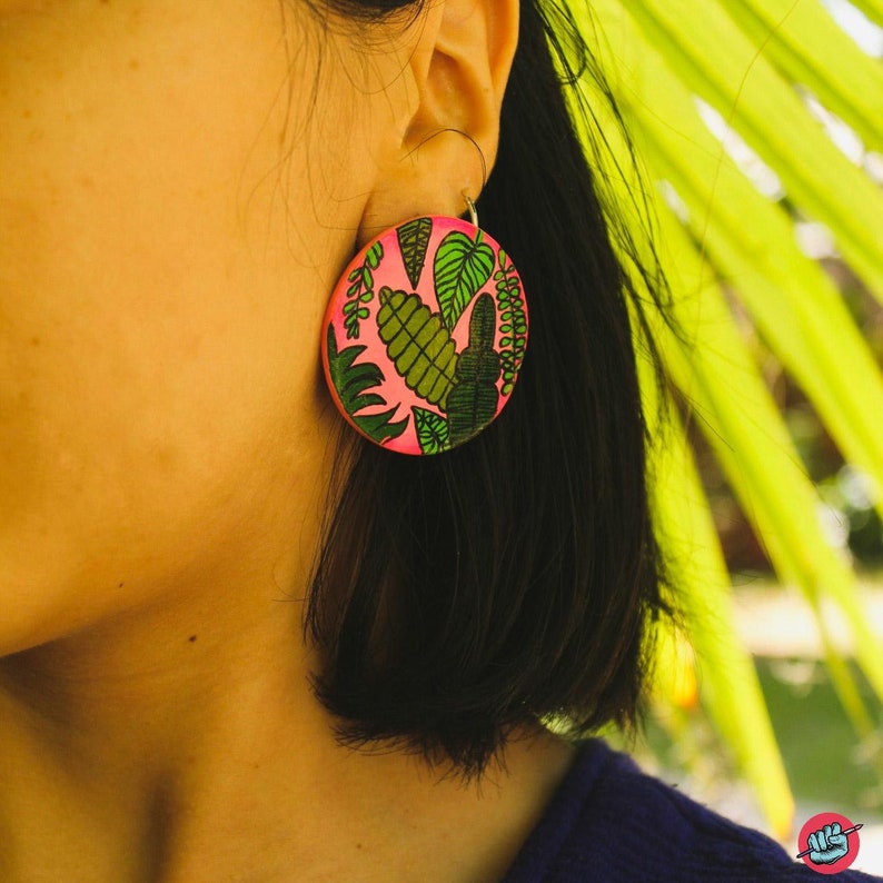 Paper Mache Leaves Earrings/Handpainted Leaves Etsy