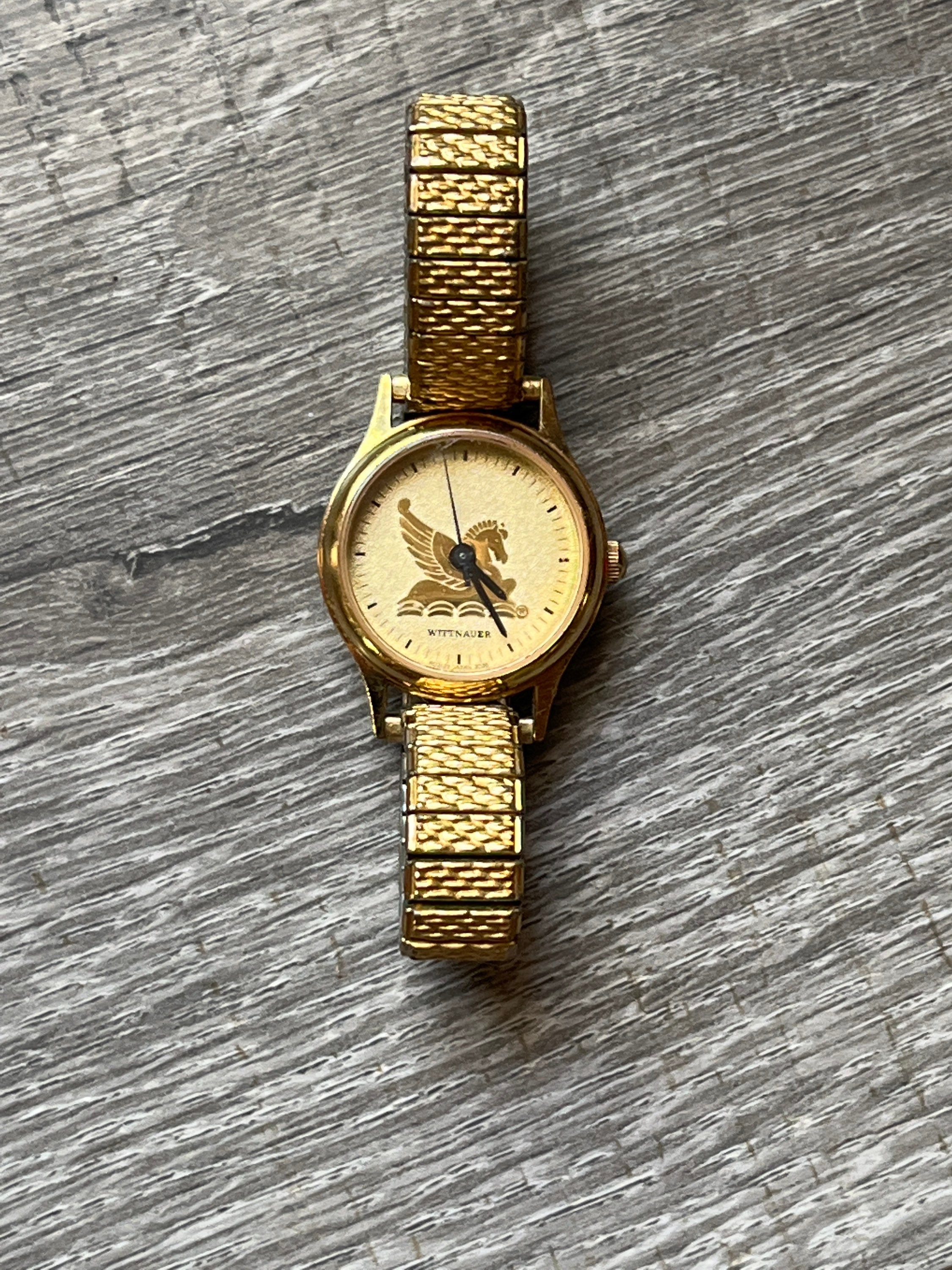 Vintage Wittnauer Pegasus Gold Tone Watch Expansion Band Etsy